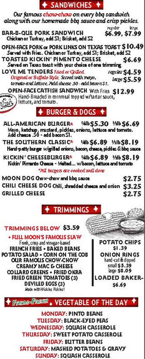 full moon bbq menu tuscaloosa|1434 mcfarland blvd tuscaloosa al.